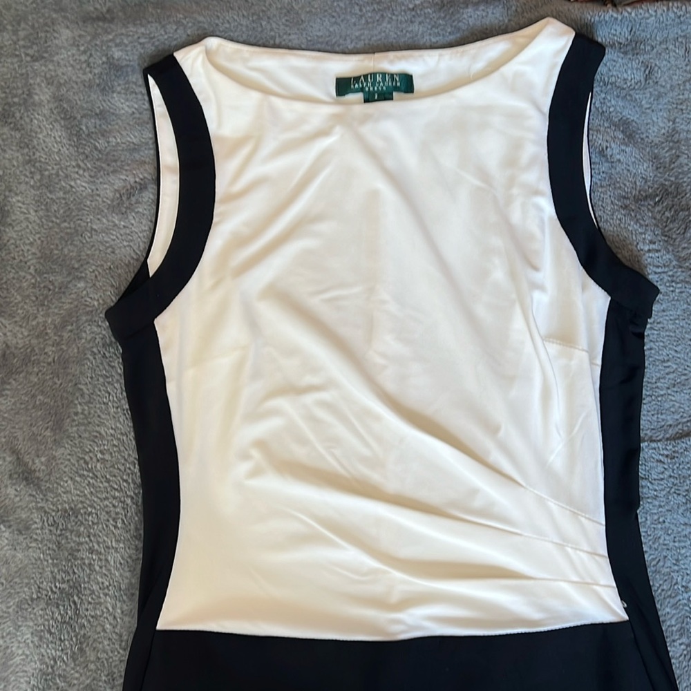Women’s Ralph Lauren dress. Blue, white and black. Size 2.